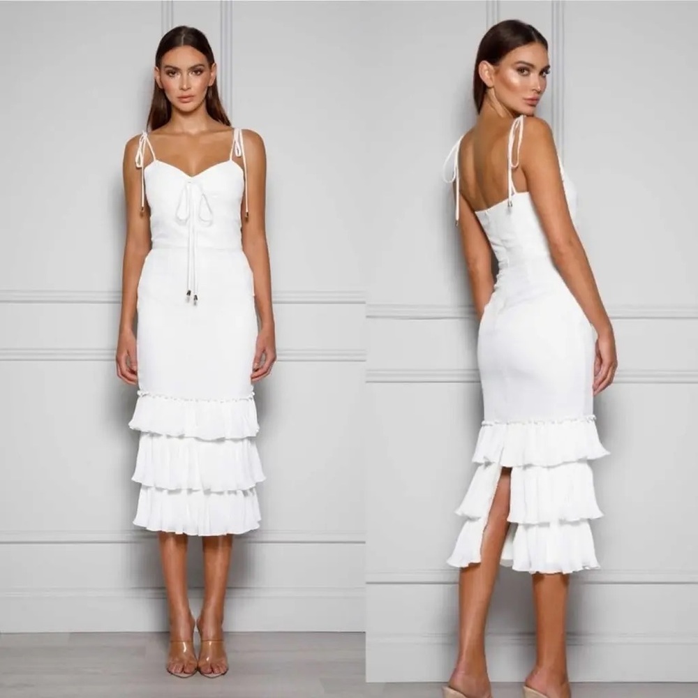 Elle Zeitoune white ruffled dress - XS
